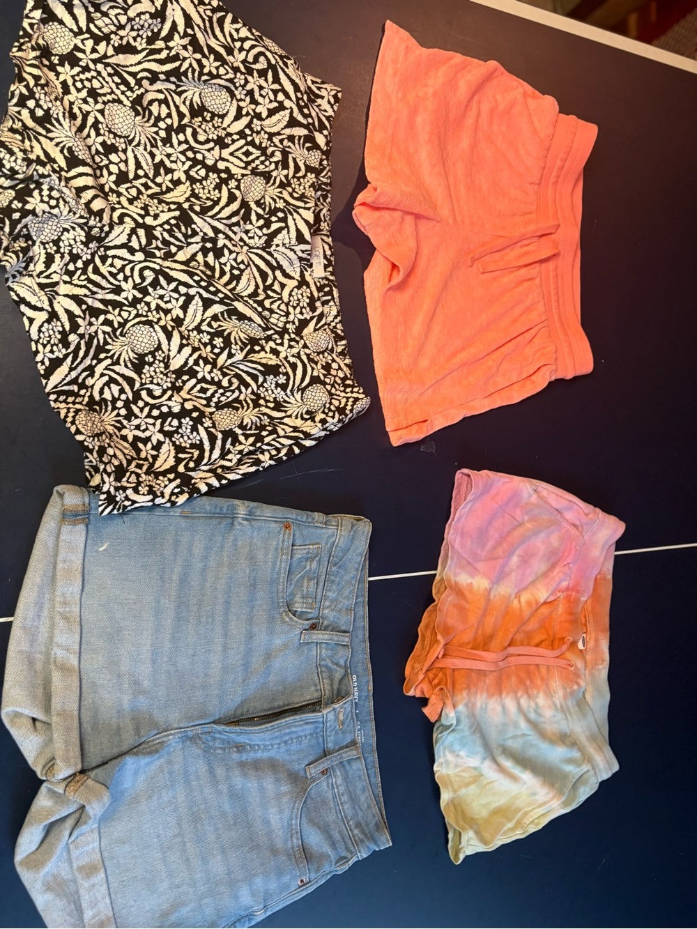 4 shorts Old Navy and loft Coral Pink Terry Knit Jean shorts